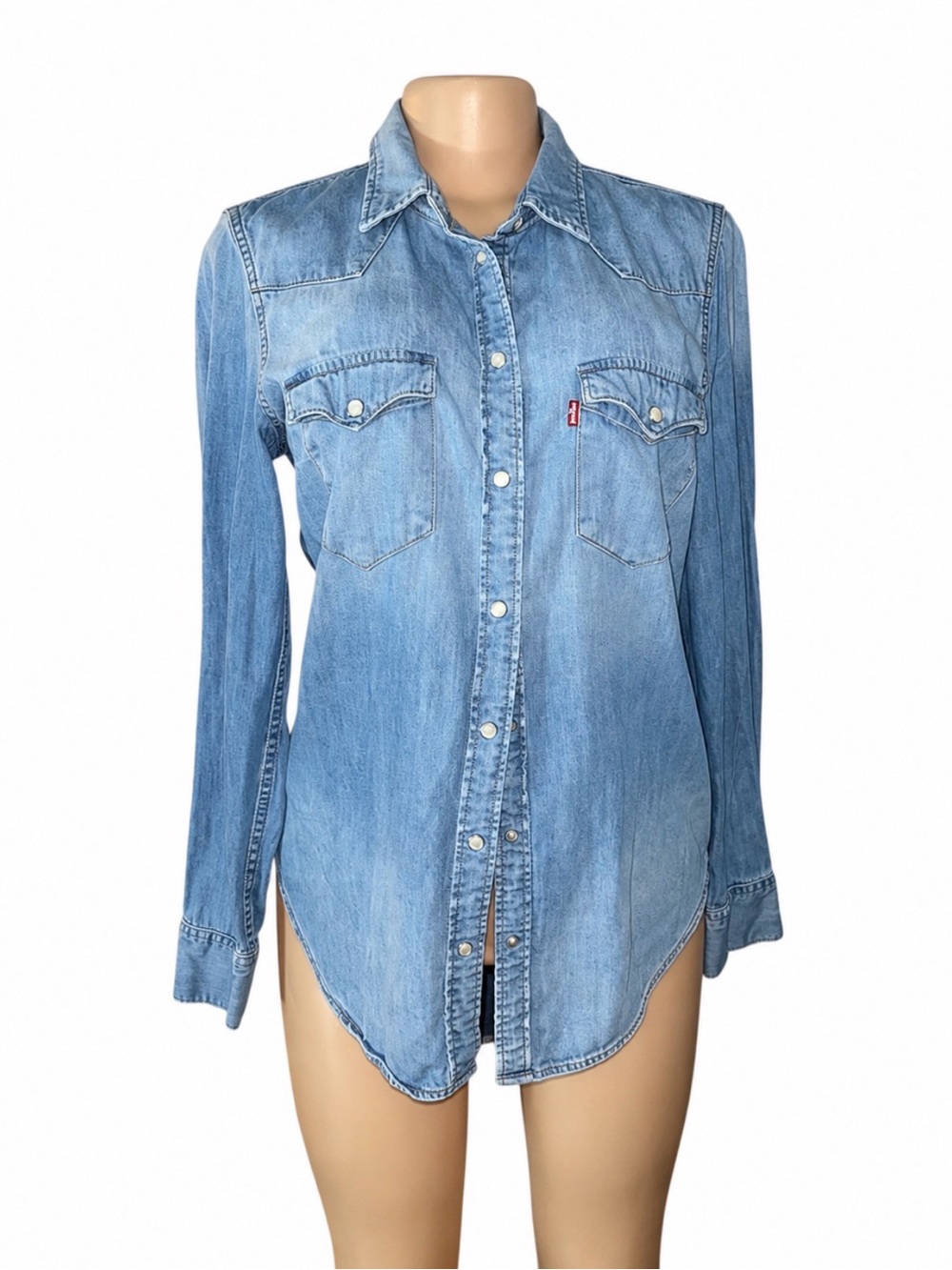 Levi's Light Blue Denim Button-Down Shirt - Women's Western Style